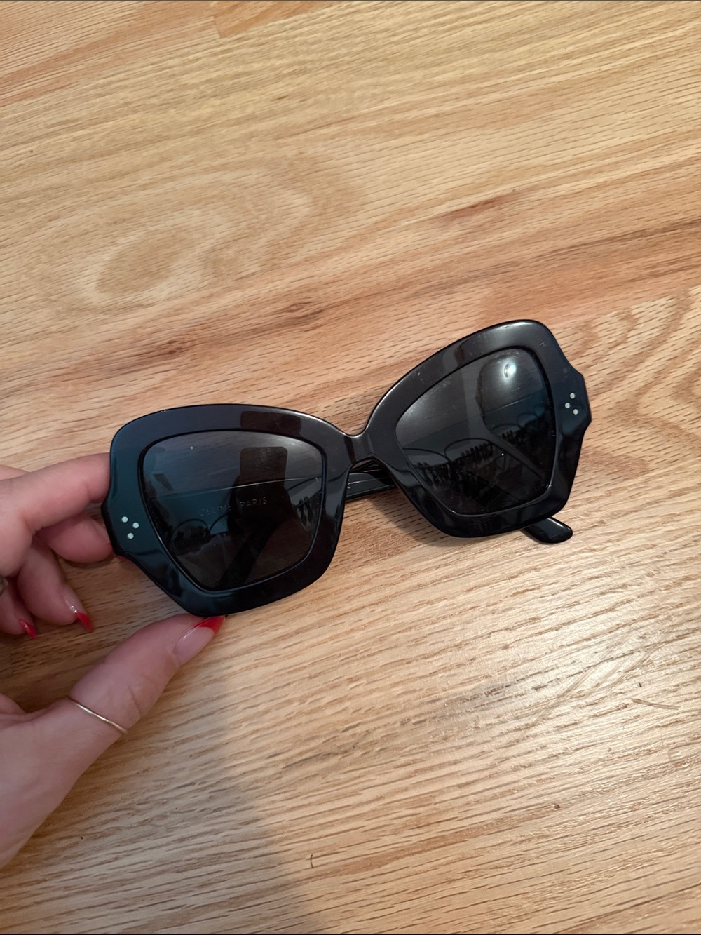 Celine Black Sunglasses with Gold Temple Detail - Picture 3 of 8